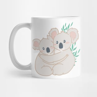 Cute Koalas Hugging Drawing Illustration Mug